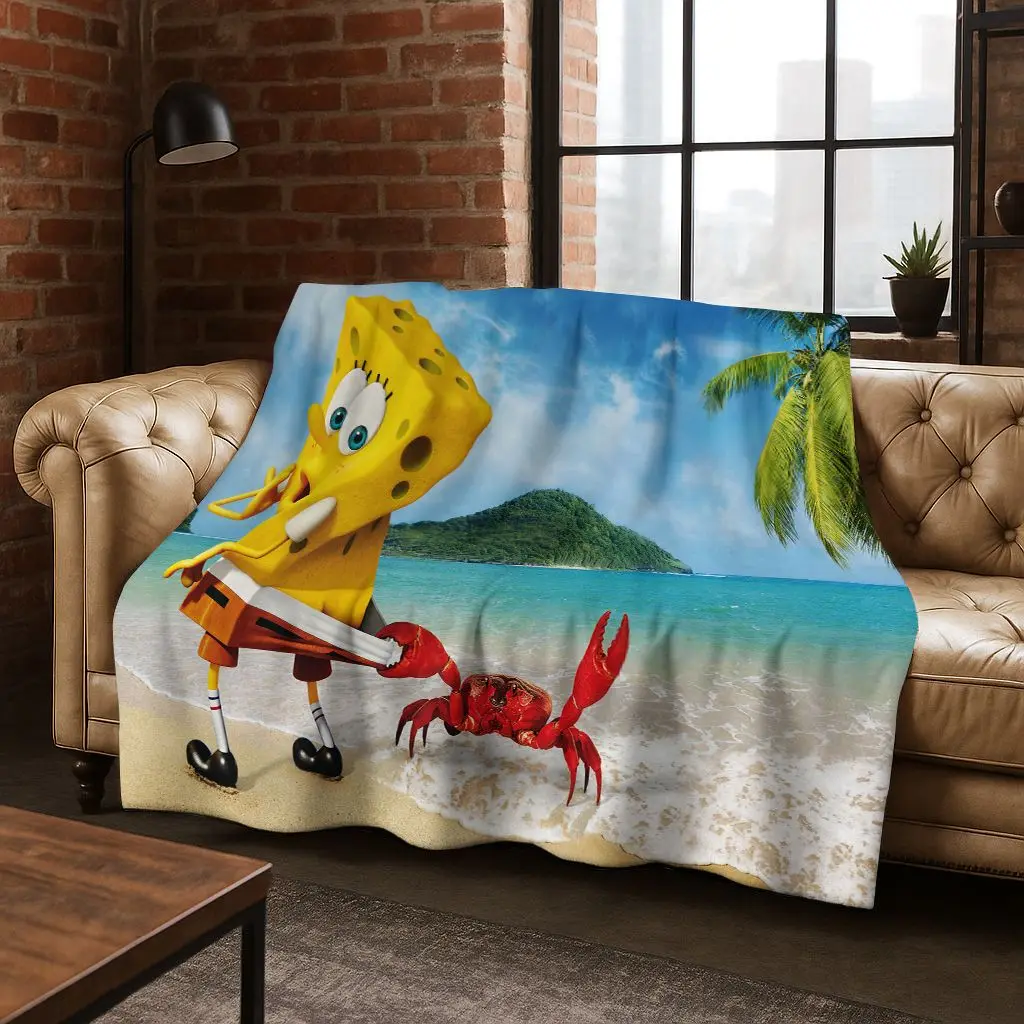 الكرتون S-سبونجبوب سكوير باتريك ستار الفانيلا بطانية لينة رمي بطانية للسرير غرفة نوم غرفة المعيشة السفر نزهة هدية #5