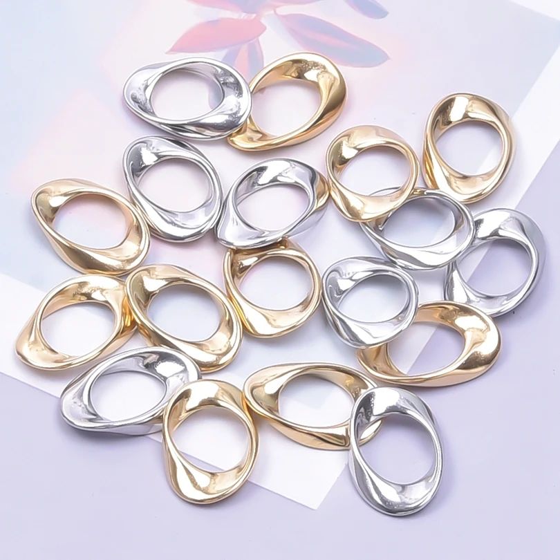 

7pcs/Lot Stainless Steel Irregular Geometry Pendant Circular Hollow Out Gold Plated Charms Used To Making Necklace Accessories