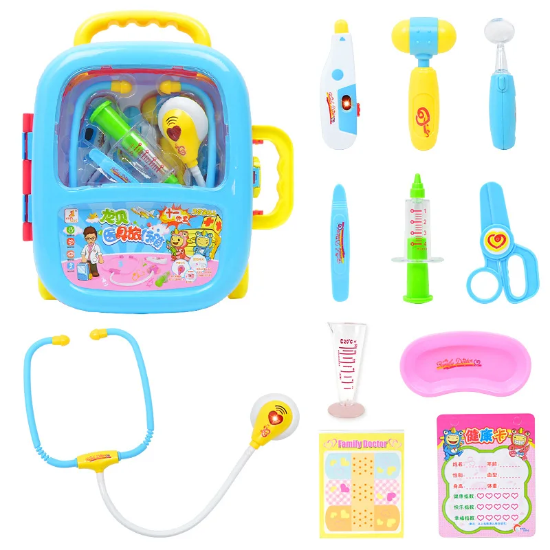 Children Simulation Doctor Pretend Play Toys with Sound Light Medicine Trolley Case Box Toy Doctor Set for Kids Gift Doctor Set