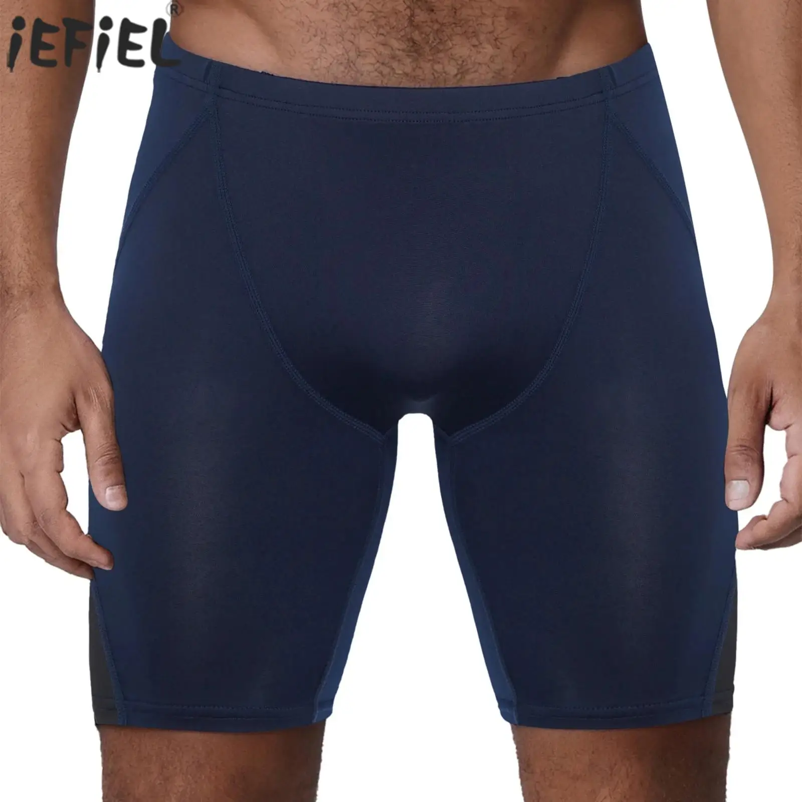 الرجال نحيل التجفيف السريع الرياضة السراويل السباحة جذوع مرونة الخصر بسط تشغيل ركوب الدراجات التدريب ممارسة السراويل #1