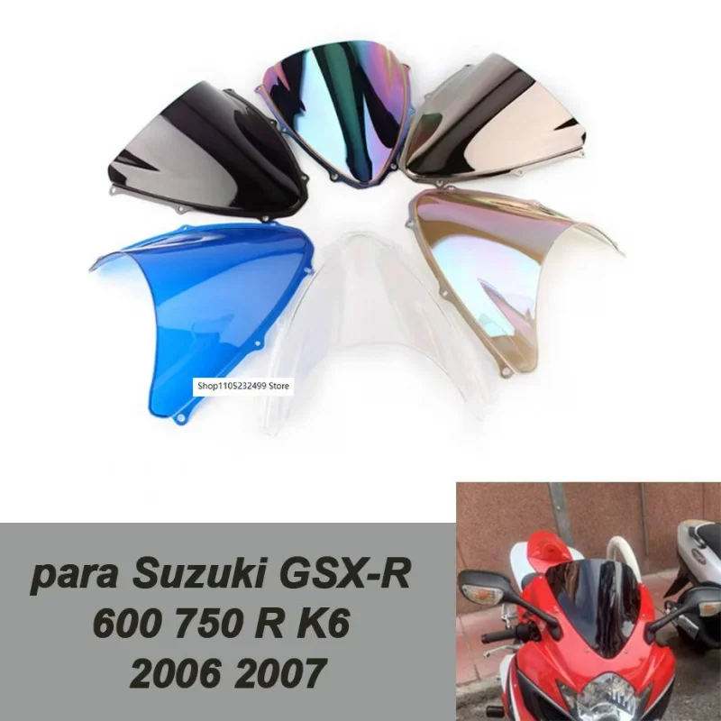 Szyba motocyklowa Double Bubble Deflektor Ochronny Ekran Przeciwwiatrowy do Suzuki GSXR GSX-R 600 750 R K6 GSXR600 GSXR750 2006 2007