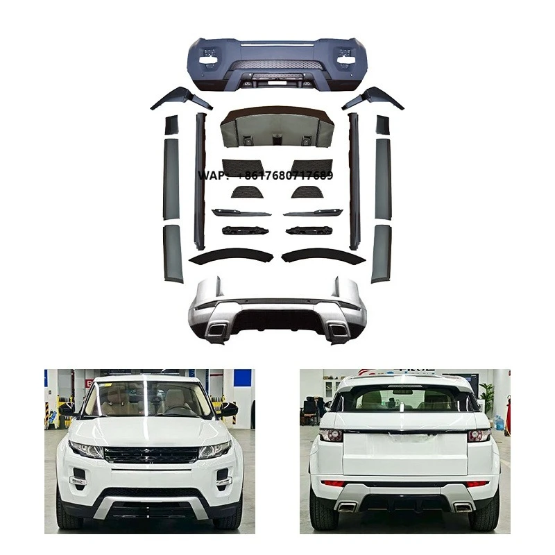 2010-2017 Car Modification Upgrade Front Bumper Lower Door Guard Rear Bumper Mudguard Body Kit Range Rover Evoque