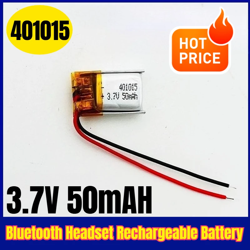 

401015 3.7V 50mAH Bluetooth Headset Rechargeable Battery