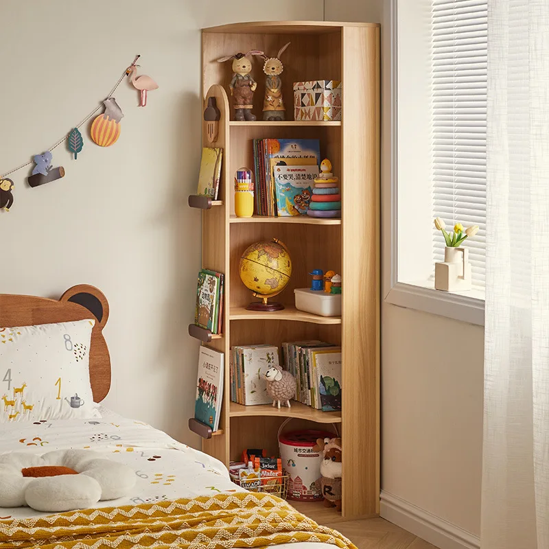 رف كتب من الأرض إلى السقف لغرفة المعيشة، وخزانة منزلية، وخزانة عرض لخزانة الكتب الزاوية