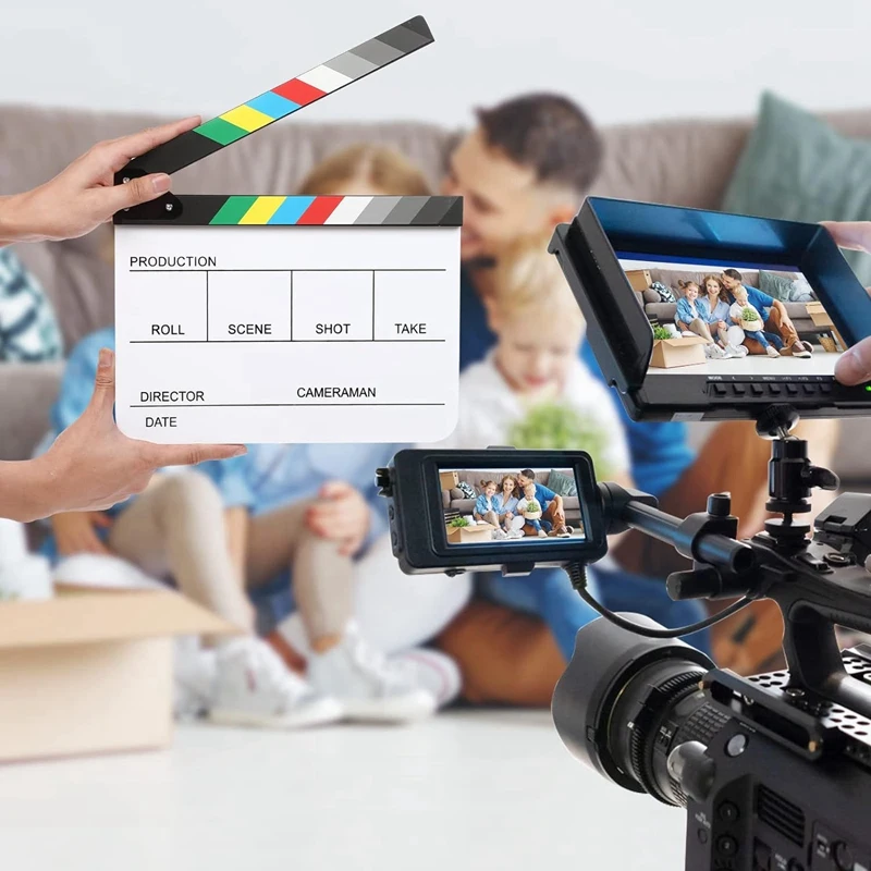 Acrylic Clapboard Dry Erase For TV Film Movie Director Cut Action Scene Clapboard With Marker Pen Eraser