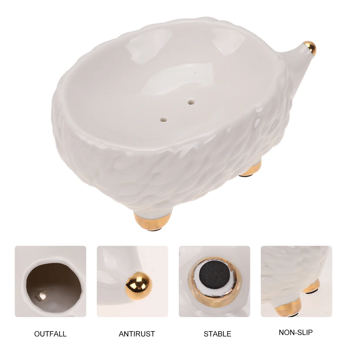 

Ceramic Hedgehog Toilet Soap Box White Safe Keeps Soap Dry and Clean Bathroom Accessory Home Decor Funny Design