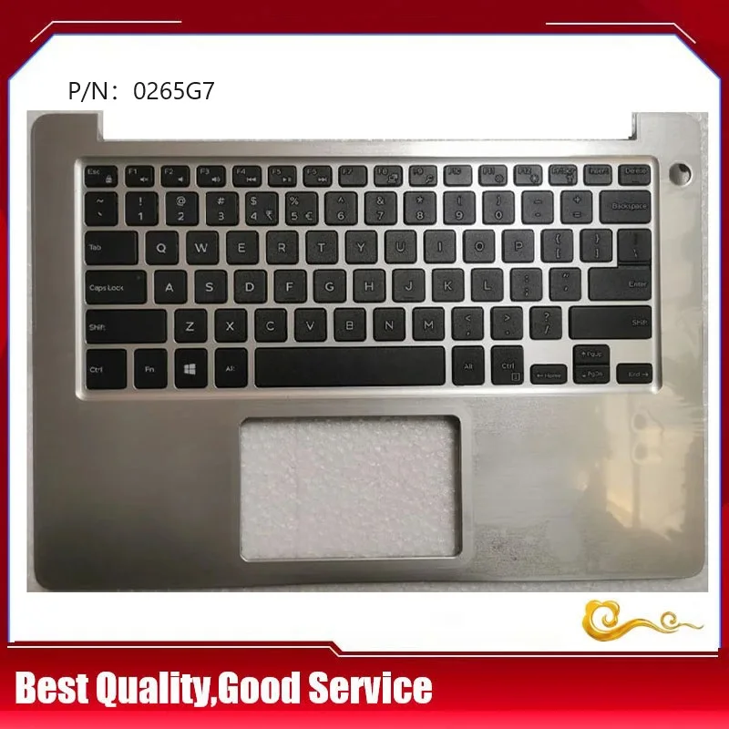 

YUEBEI New/Orig For DELL Inspiron 13 5370 5000 Vostrol V5370 Palmrest US Keyboard Upper Cover backlight Silver,0265G7