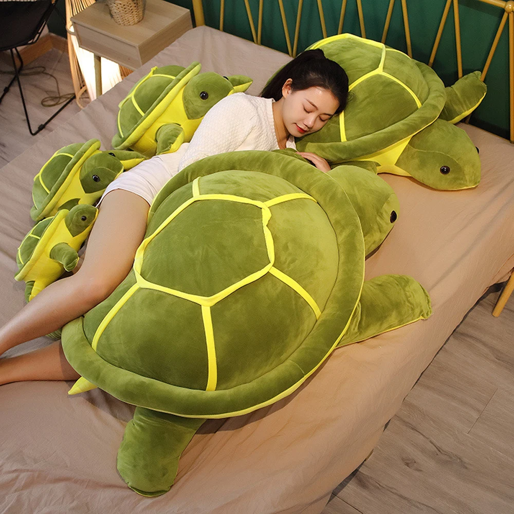 Large Green Turtle Sleeping Pillow Stuffed Plush Toy Birthday Gift