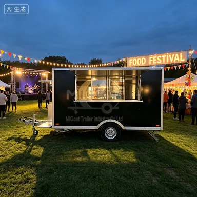 Cost Effective Black Enclosed Mobile Food Trailer With Service Window Outdoor Bazaar Exhibition Commercial Mobile Catering