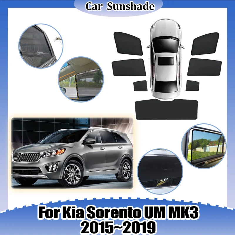 

For Kia Sorento UM MK3 2015 2016 2017 2018 2019 Sun Visors Heat Insulation Window UV Protection Privacy Curtain Car Accessories
