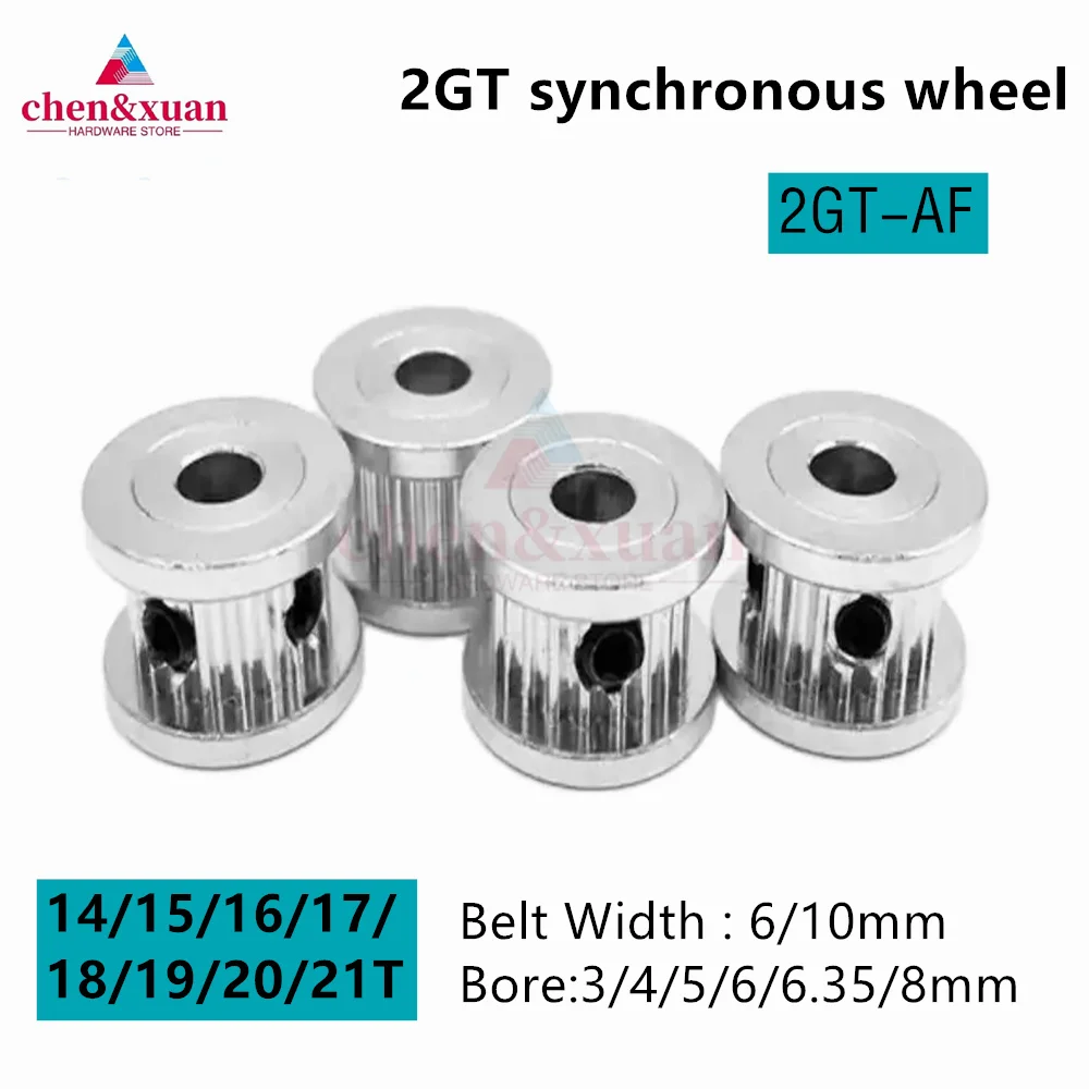 

AF Timing Belt 3D Printing GT2/2GT 14T/15T/16T/17T/18T/19T/20T/21T Timing Pulley Bore: 3/4/5/6/6.35/8mm For Belt Width: 6mm/10mm