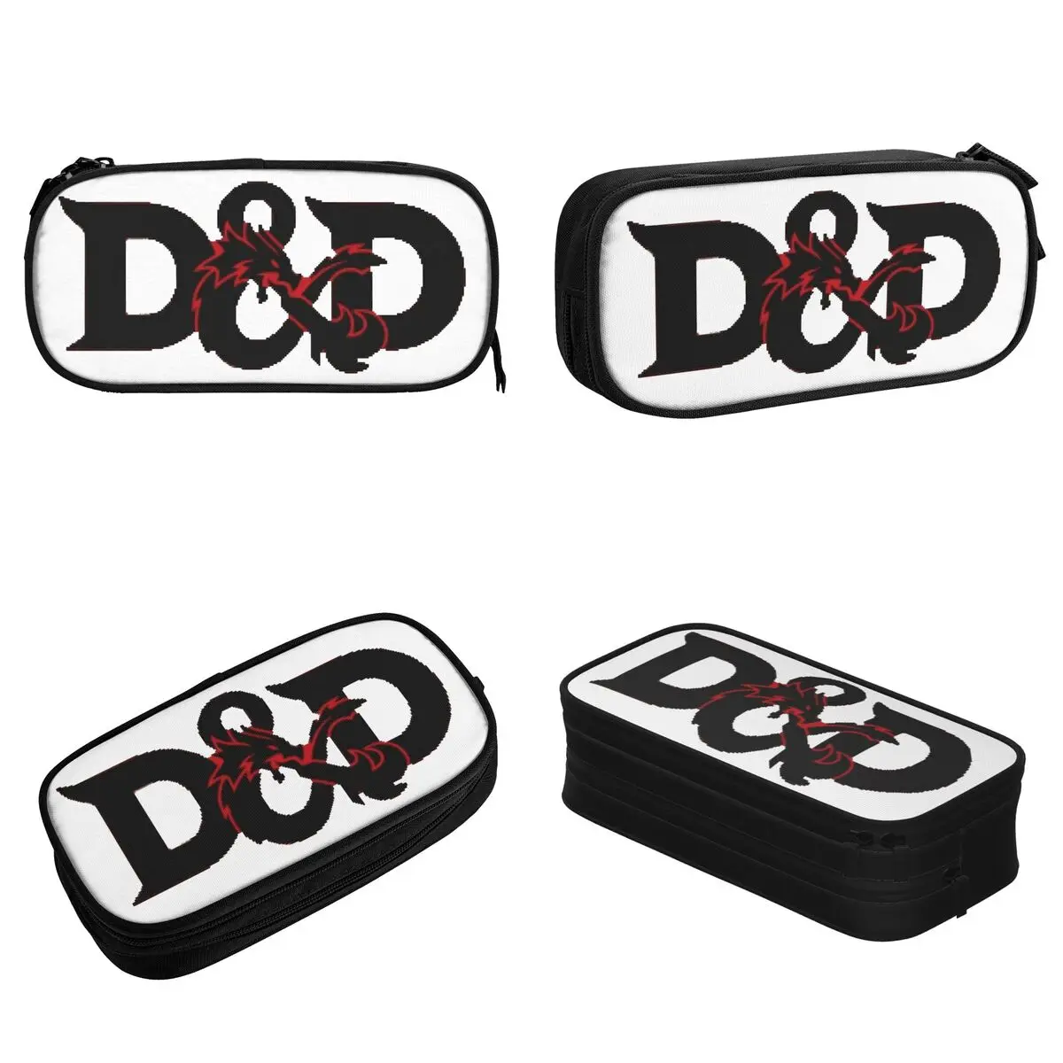 Dungeon And Dragon DnD Logo Pencil Case Lovely Pen Box Pencil Bags Girls Boys Big Capacity Students School Zipper Pencilcases