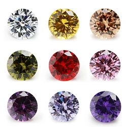 50pcs/100pcs Size 4.0mm 5.0mm 6.0mm 5A Round Cut Various Color CZ Stone Loose Cubic Zirconia Synthetic Gemstone for Jewelry