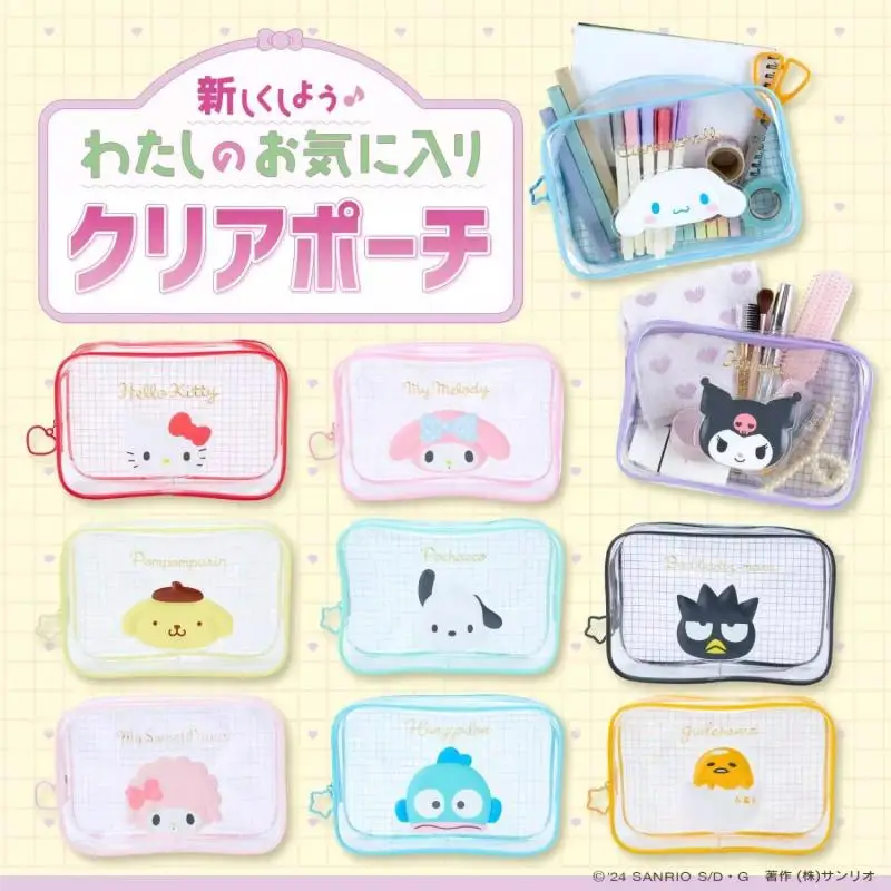 

Sanrio Hello Kitty Cinnamoroll Anime Kawaii Ins Makeup Bag Female Cute Kuromi Portable Travel Toiletry Bag Gifts for Girls