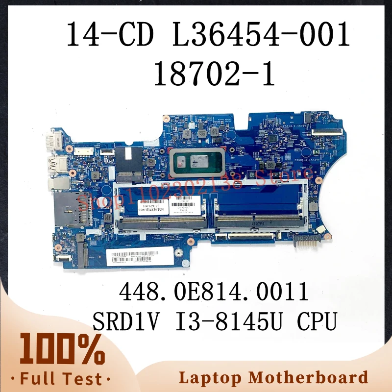 L36454-001 L37629-001 448.0E814.0011 With SRD1V I3-8145U CPU Mainboard For HP X360 14-CD Laptop Motherboard 18702-1 100% Test OK