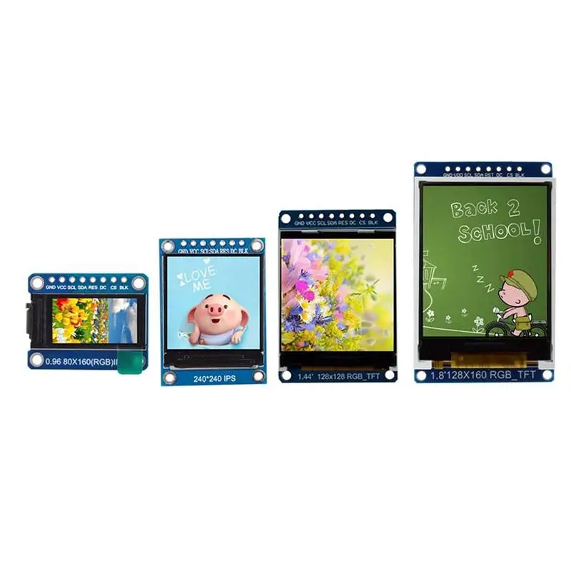 TFT Display 0.96 1.3 1.44 1.8 inch IPS 7P SPI HD 65K Full Color LCD Module ST7735 / ST7789 Drive IC 80*160 240*240 (Not OLED)