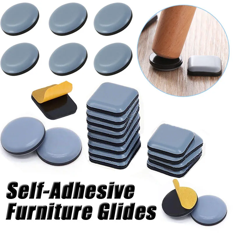 

4-40Pcs Self Adhesive Furniture Sliding Pads Noise Reduction Mat Easy Move Bench Floor Table Chair Leg Silent Sliders Pads