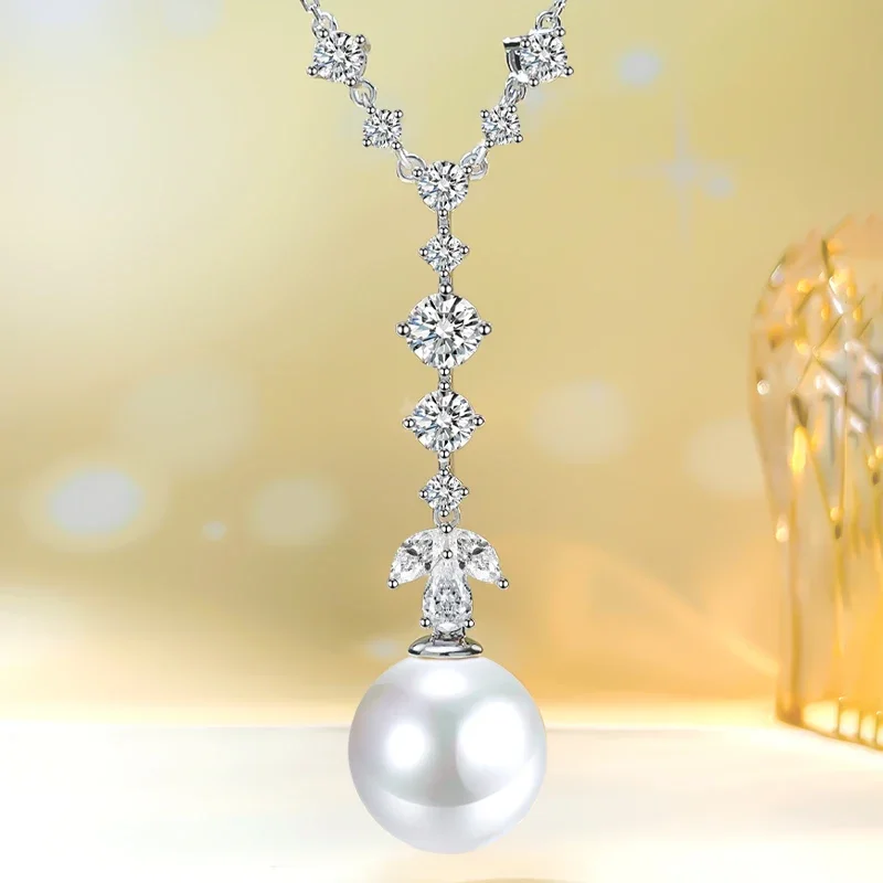 

Karloch new S925 silver tassel pearl necklace for women with 16mm temperament fashionable light luxury and high-end temperament