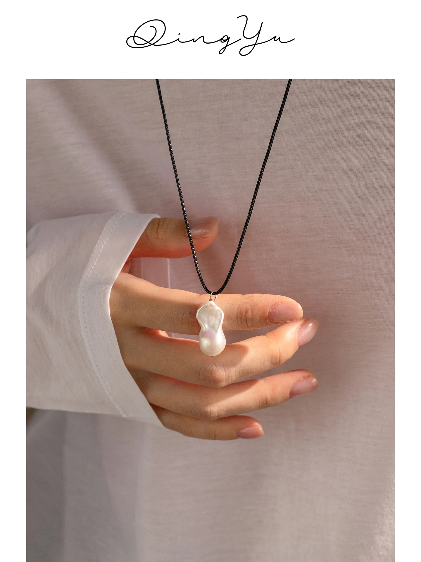 collier-de-perles-baroques-pour-femme-chaine-longue-en-cuir-avec-perle-unique-style-decontracte-bijoux-en-perles-d'eau-douce-naturelles