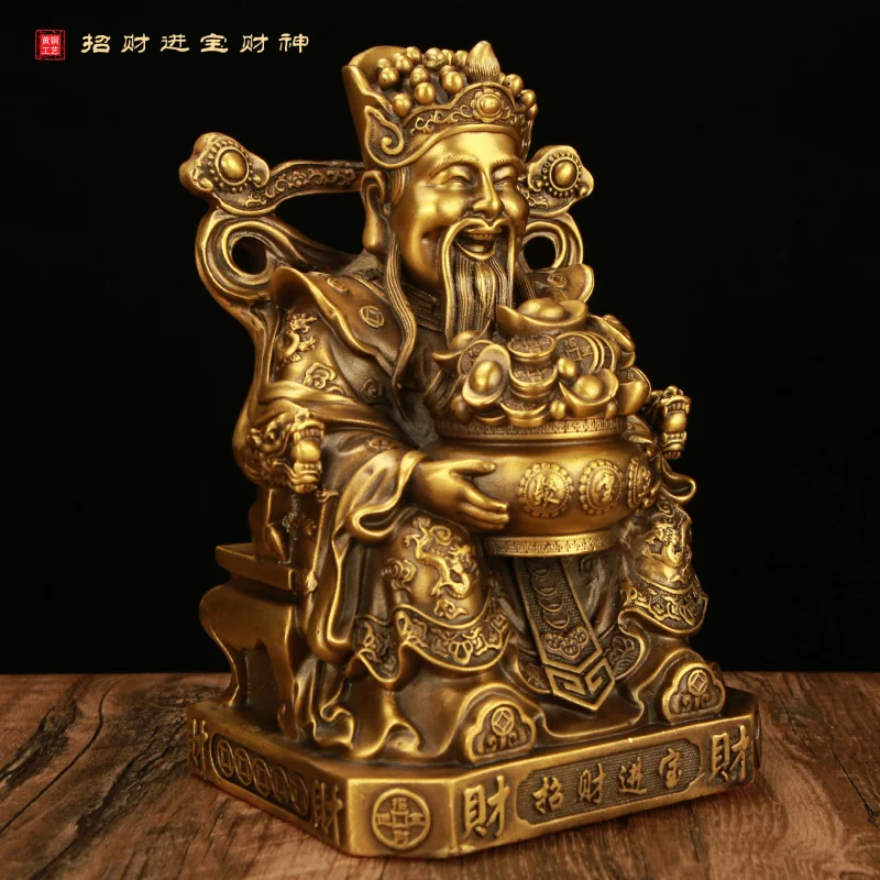 Ruyi Wealth Statue For Shops, Offices, Living Rooms, Buddhist Worship, Home Decor, Large Brass Figurine Of The God Of