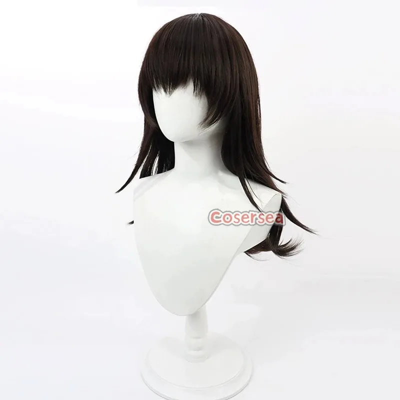 Cosersea Shinjiro Aragaki 코스프레 가발 페르소나 3 Shinjiro Aragaki 50cm 롱 다크 브라운 Cos 가발 합성 머리 내열성