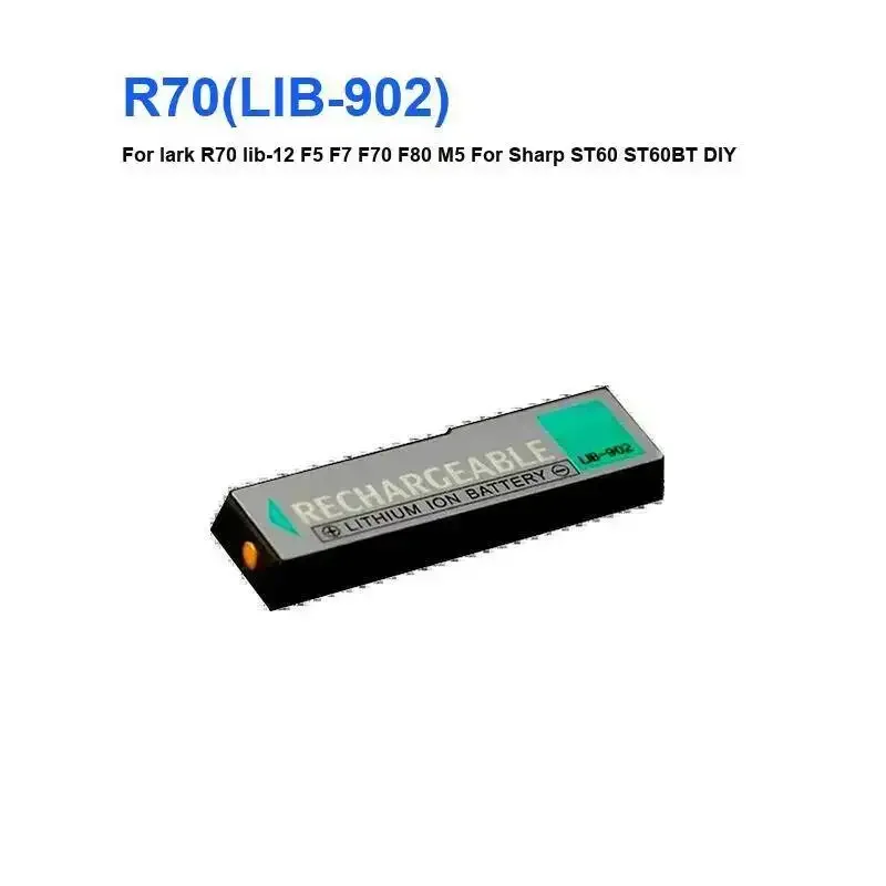 Diy Personal Audio Equipment Battery R70 Lib-902 For Lark Lib-12 F5 F7 F70 F80 M5 Sharp ST60 ST60BT Stereo