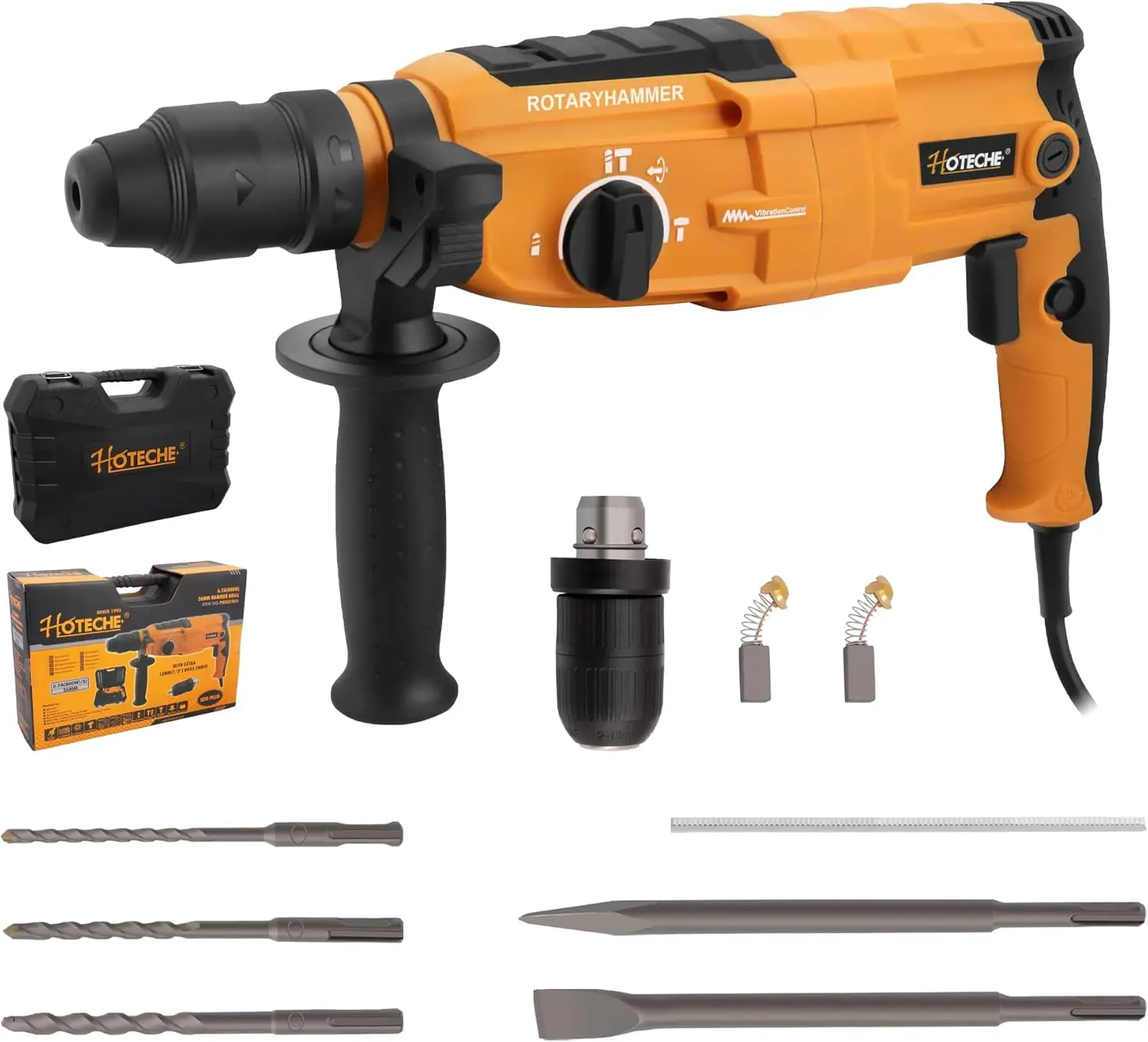 

3-in-1 Rotary Hammer Drill 1-Inch SDS Plus Electric Hammer 6.7-Amp/800W Variable Speed Corded Power Hammer Drill Demolition Jack