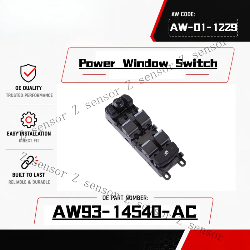AW93-14540-AC Front Left Driver Window Switch For JAGUAR XJ 10-19 XF 12-15