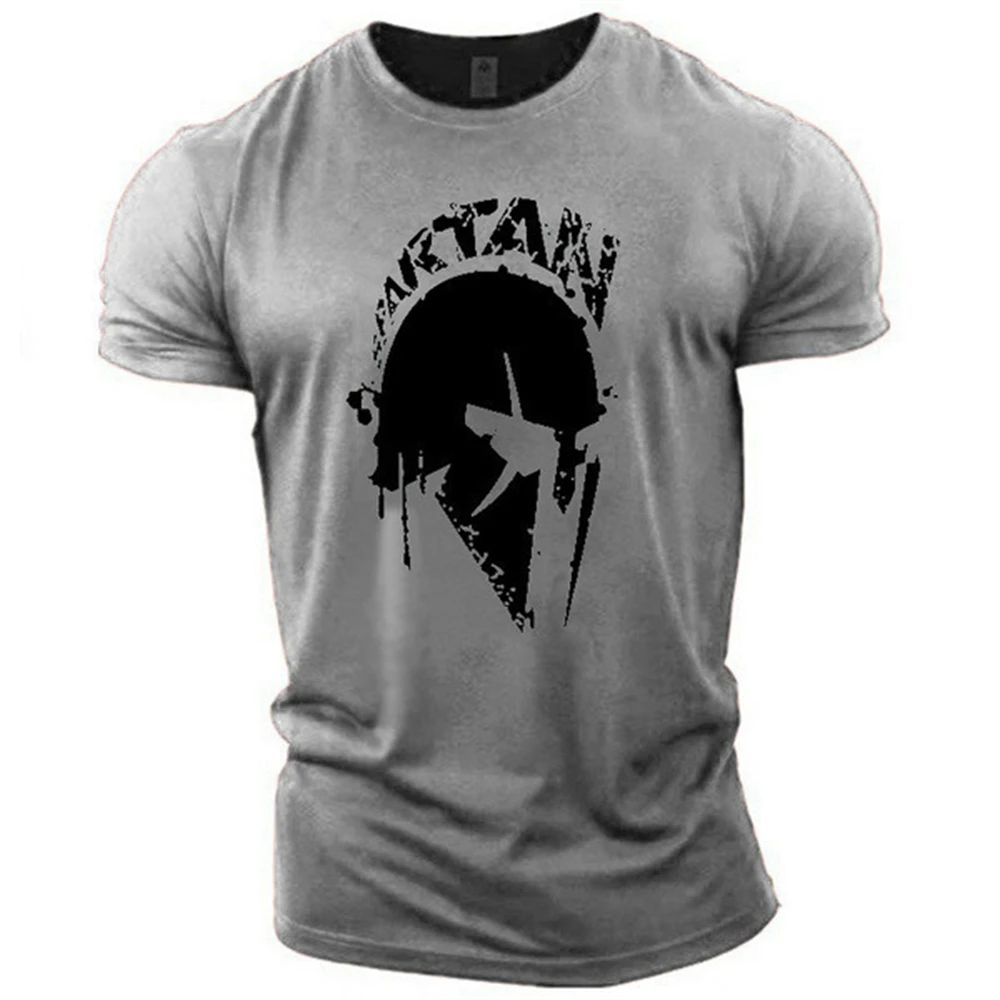 Vintage Men\'s T Shirt Spartan Print 3D T-Shirts Summer Short Sleeve Tops Personality Streetwear Oversized Tee Shirt Men Clothes