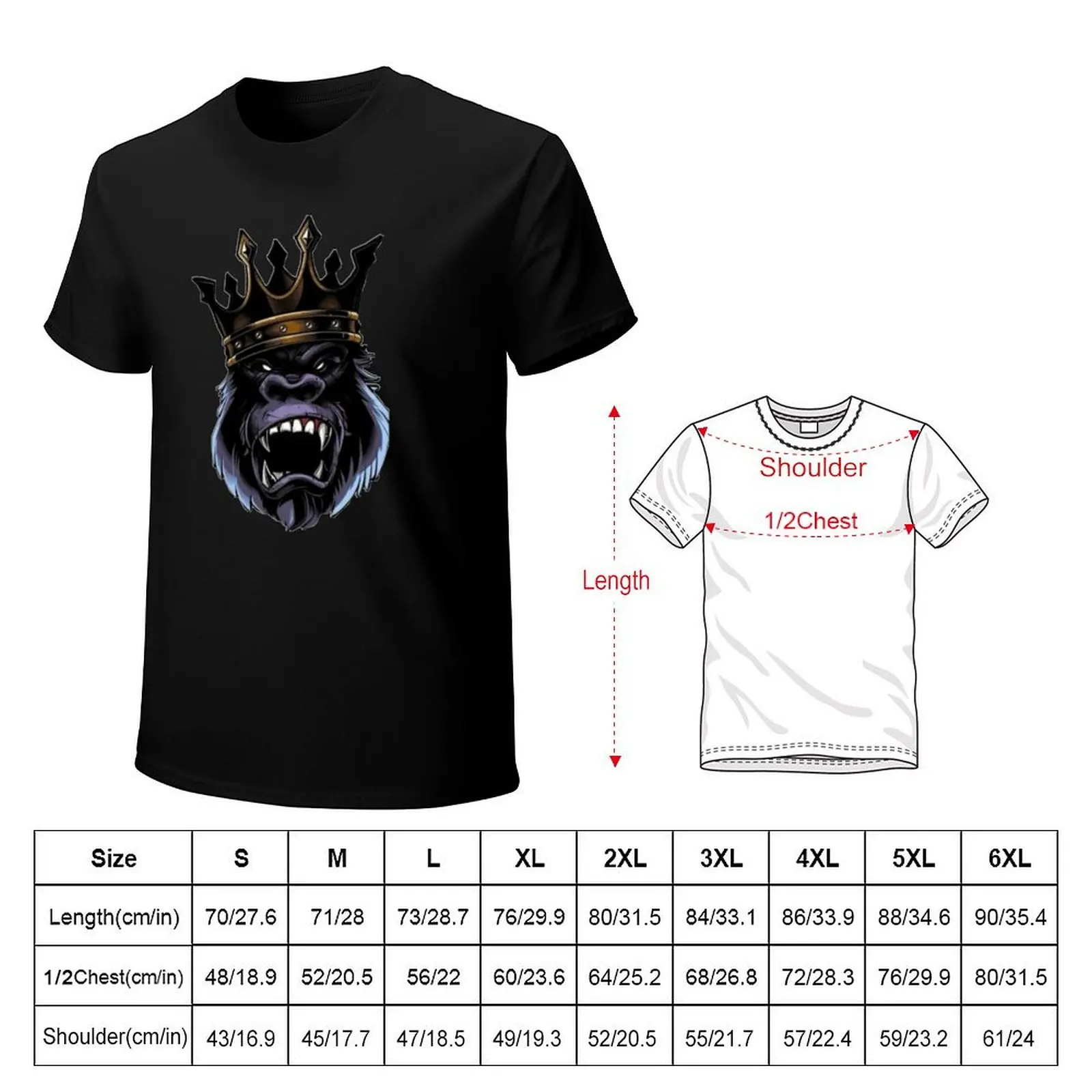 King gorilla T-Shirt t shirt for man 100 percent cotton T-Shirt