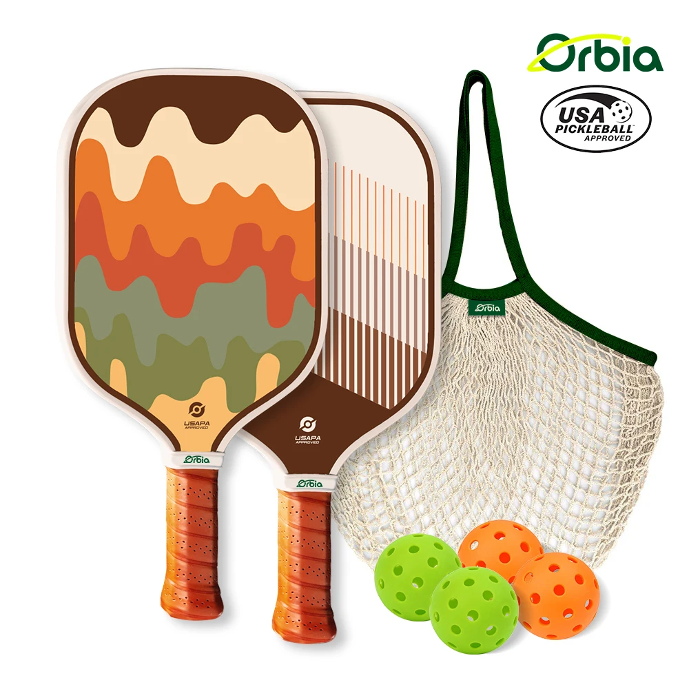 Orbia Sports Pro Glass Fiber Pickleball Paddle Sets 4 Balls Pickleball Paddle Sets With Net Bag Comefort Grip Grapgite