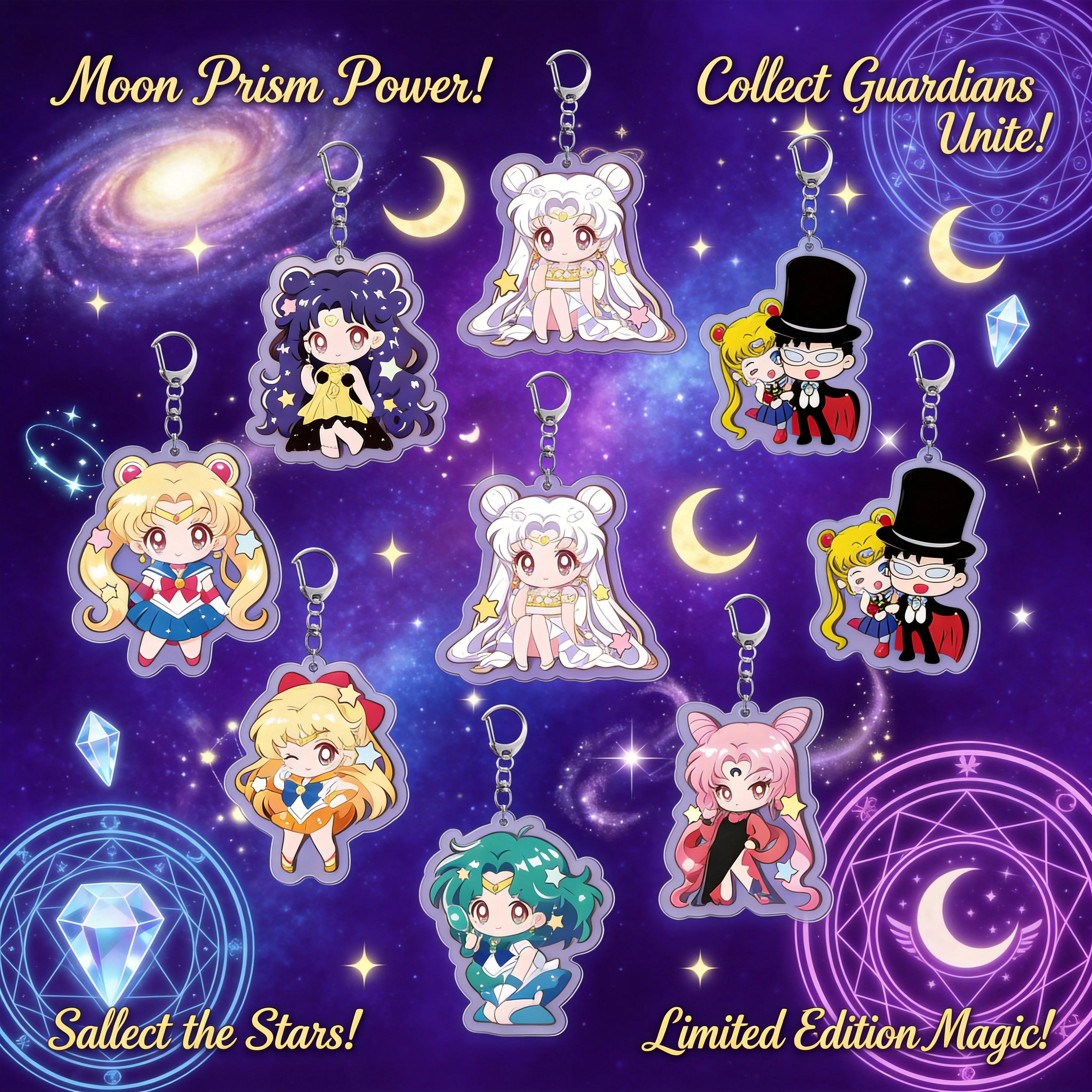 

Sailor Moon Acrylic Keychain Usagi Tsukino Chibiusa Anime Cute Charm Pendant Cosplay Gift Collection Kawaii Accessory for Girls