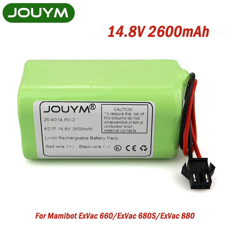 

New 14.8V 2600mAh 18650 Li-Ion Rechargeable Battery Pack For Mamibot ExVac 660 680S 880 Robot Vacuum Cleaner Battery Accessories