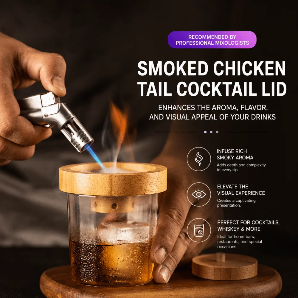 Solid Wood Cocktail Smoke Tool Smoke Dome Mesh Filter Solid Wood Box Bar Craft Fit Detach Structure Smoke Dome Cover