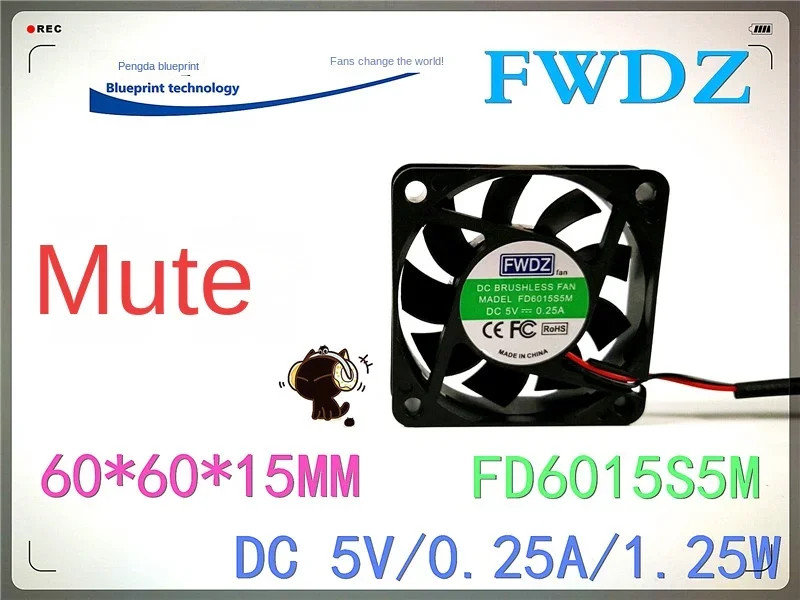 

60*60*15MM New Mute Fwdz Fd6015s5m 6015 6cm 5V Computer Motherboard Power Chassis Cooling Fan