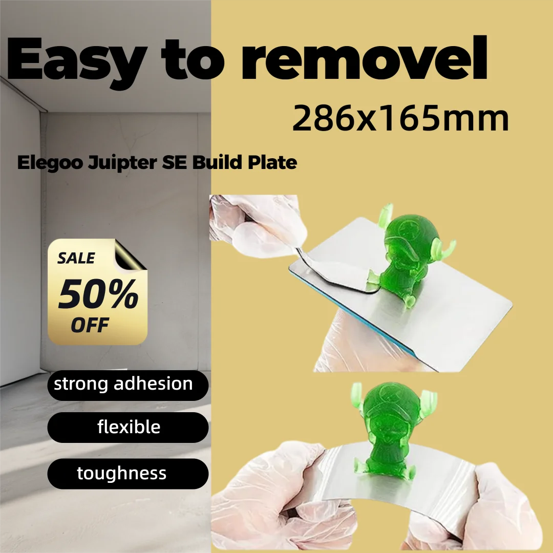 ENERGETIC  Resin 3D Printer Flex Building Plate for Elegoo Juipter ,Juipter SE 286x165mm Spring Steel Sheet + Magnetic Base