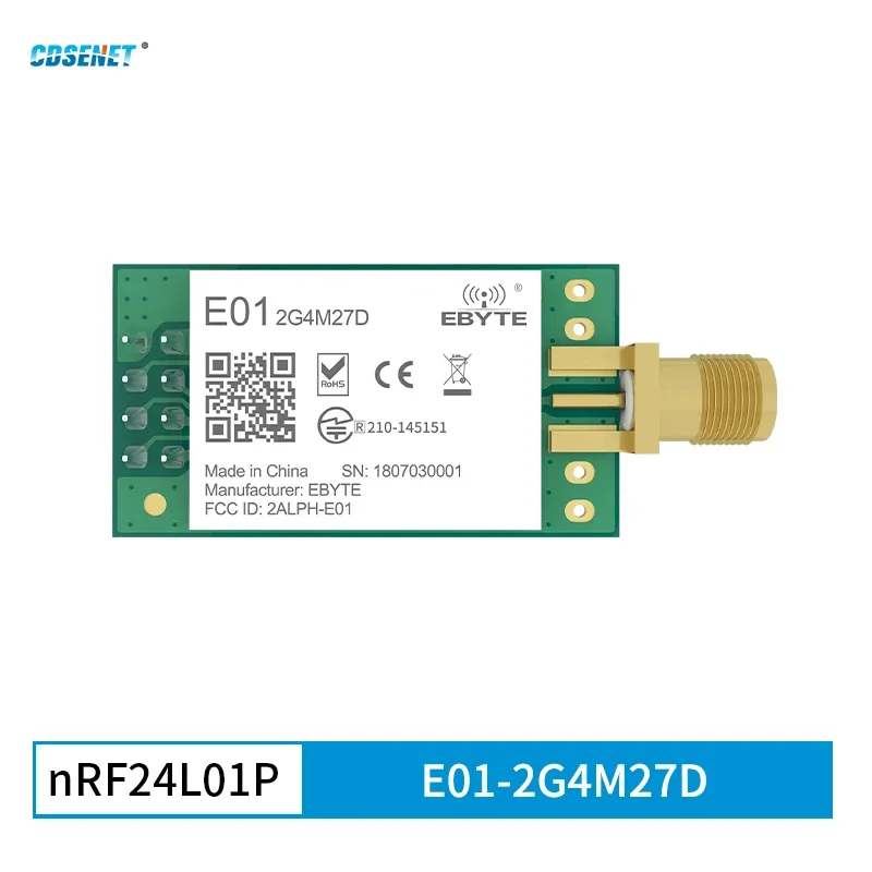 nRF24L01P 2.4GHz 500mW E01-2G4M27D SPI Transceiver E01-2G4M27D 27dBm SMA Long Range nRF24L01 PA LNA Transmitter Receiver