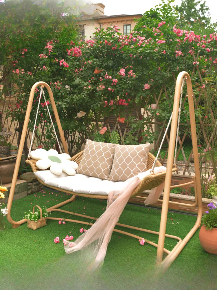 

Outdoor swing courtyard outdoor rocking chair double hammock garden small courtyard swing chair