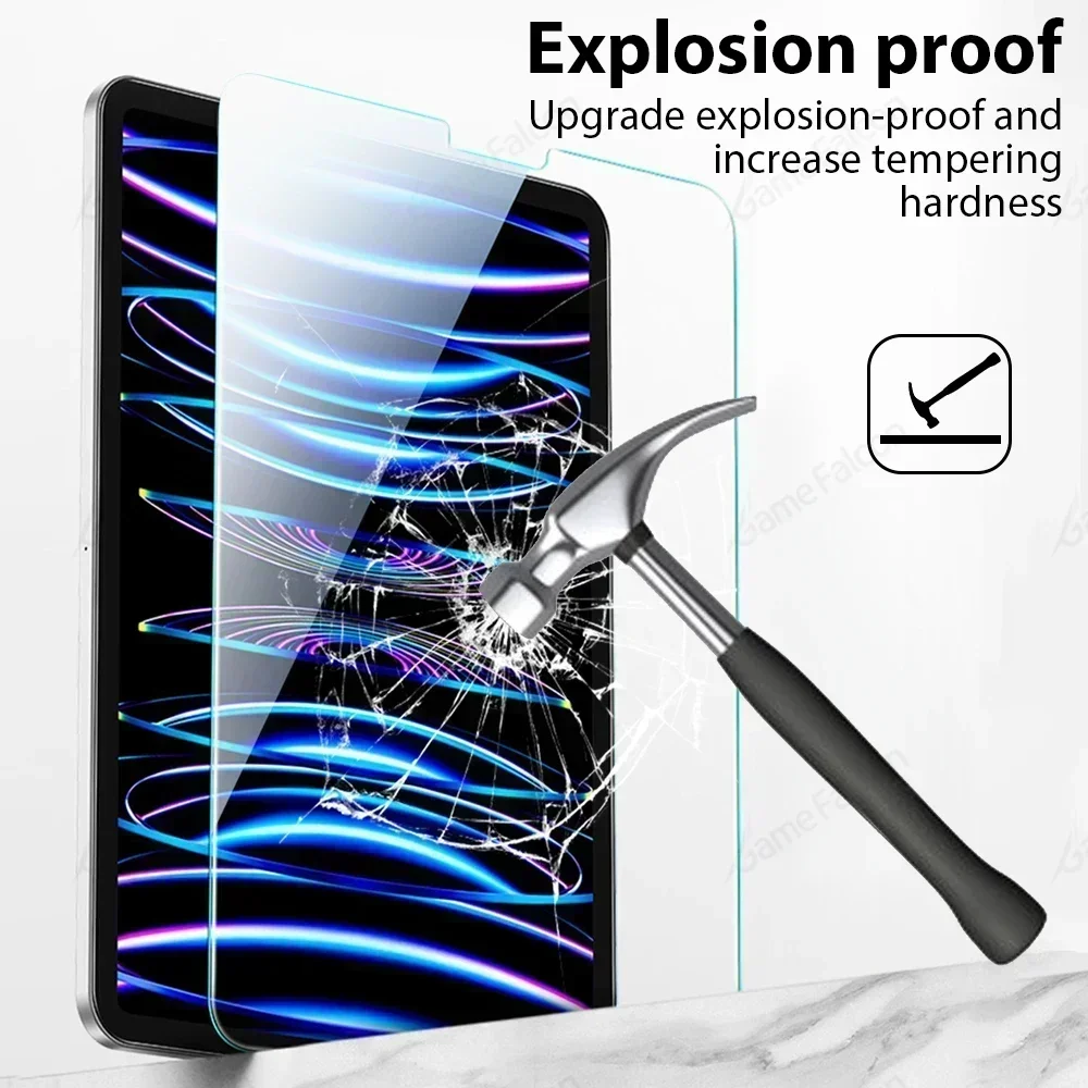 2Pcs Tempered Glass Screen Protector For Ipad Pro 12.9 11 13 inch 2024 10th 9th Gen 10.9 Air 5 4 3 2 1 Mini 6 7th 8th 10.2 Film