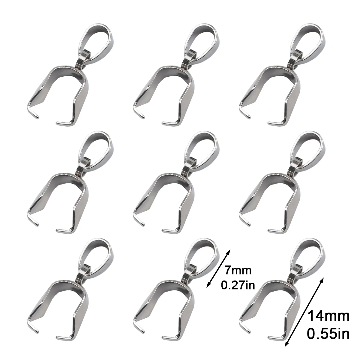 10pcs Pinch Clip Clasp to make Necklace Pendant Stainless Steel Claw Clasps Melon Seeds Buckle making kit DIY Jewelry materials