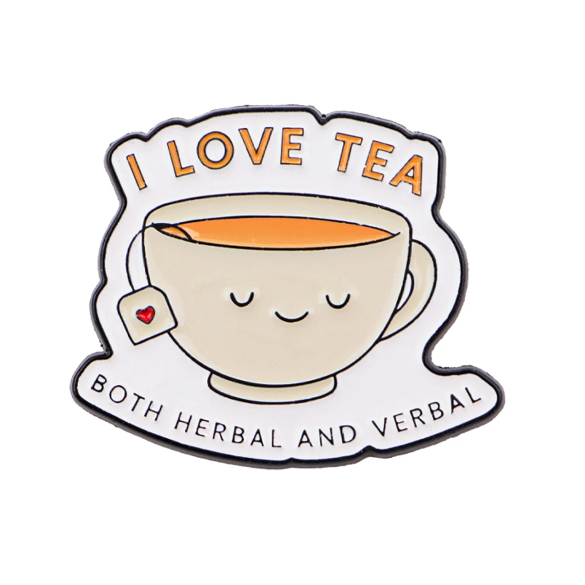 Pin esmaltado taza de té con frase – Broche humorístico para solapa - imagen 3