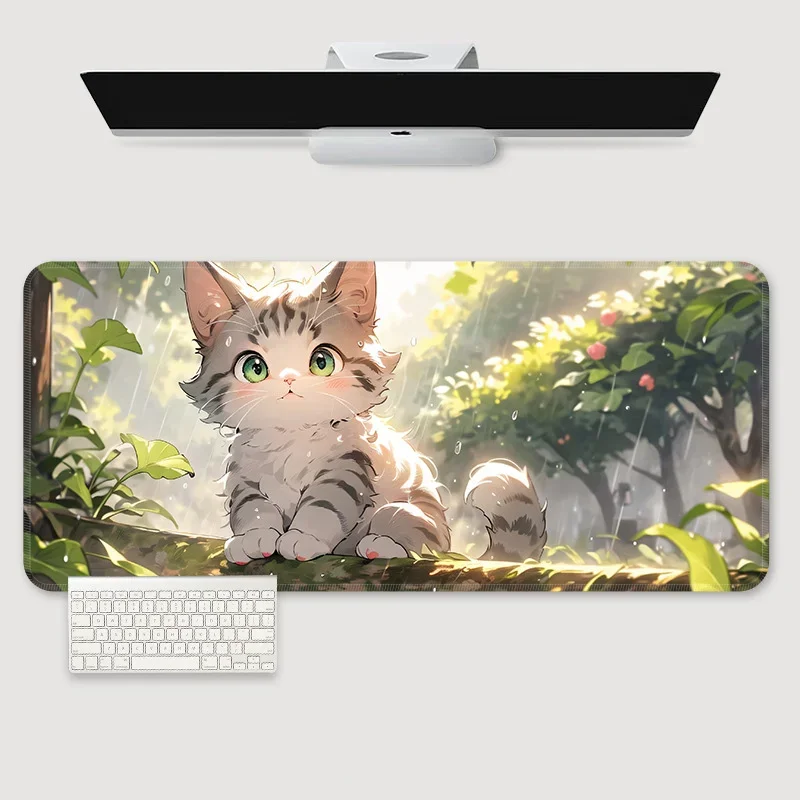Extra Large Anime Cat Mousepad Cartoon Cute Cat Head Cool Designs Table Mouse Pad Laptop Computer Gaming Keyboard Desk Mat