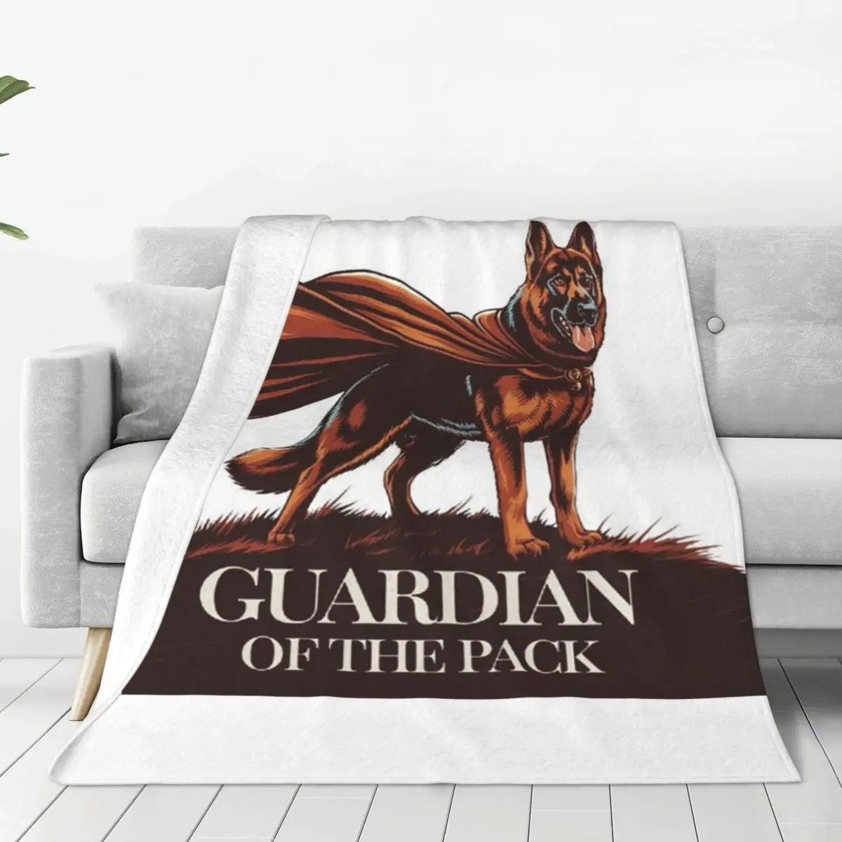 Heroic German Shepherd With Flowing Cape Blankets Fleece Lightweight Sofa Throw Blankets For Home Bedroom Throws Bedspread Quilt