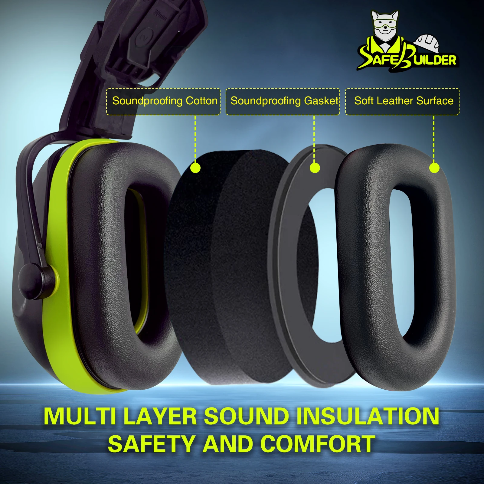 Cache-oreilles pour casques durs adaptés, Protection auditive à réduction de bruit, cache-oreilles amovibles pour casque