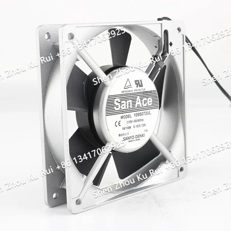 Cooling Fan 109S072UL Sanyo AC 115V 0.15/0.13A DC EC 12038 120X120X38MM 12CM Ball Bearing Welding Machine Cabinet High Airflow