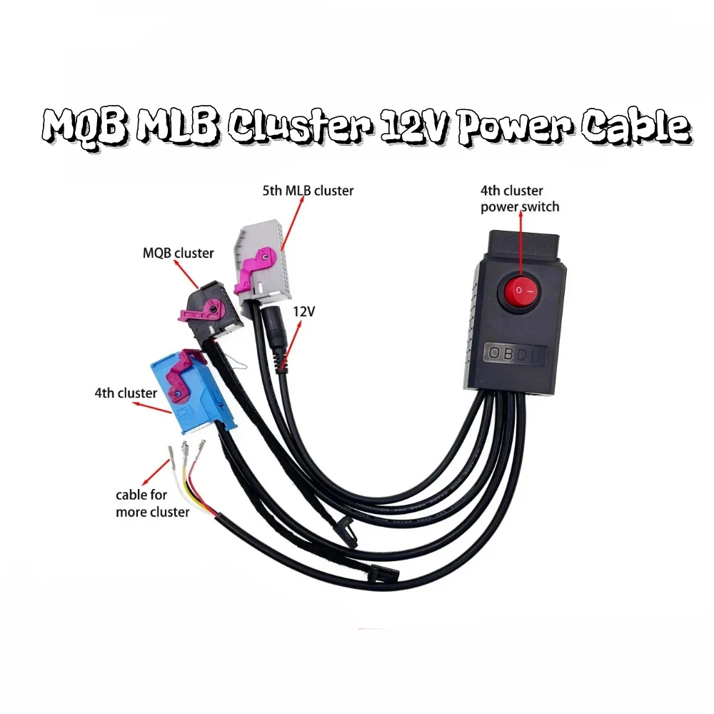 

MQB MLB Cluster 12V Power Cable 4th ID48 Key Program Cable 5th Cluster Cable MQB NEC35XX Cable MQB48 Instrument Cables for VVDI2