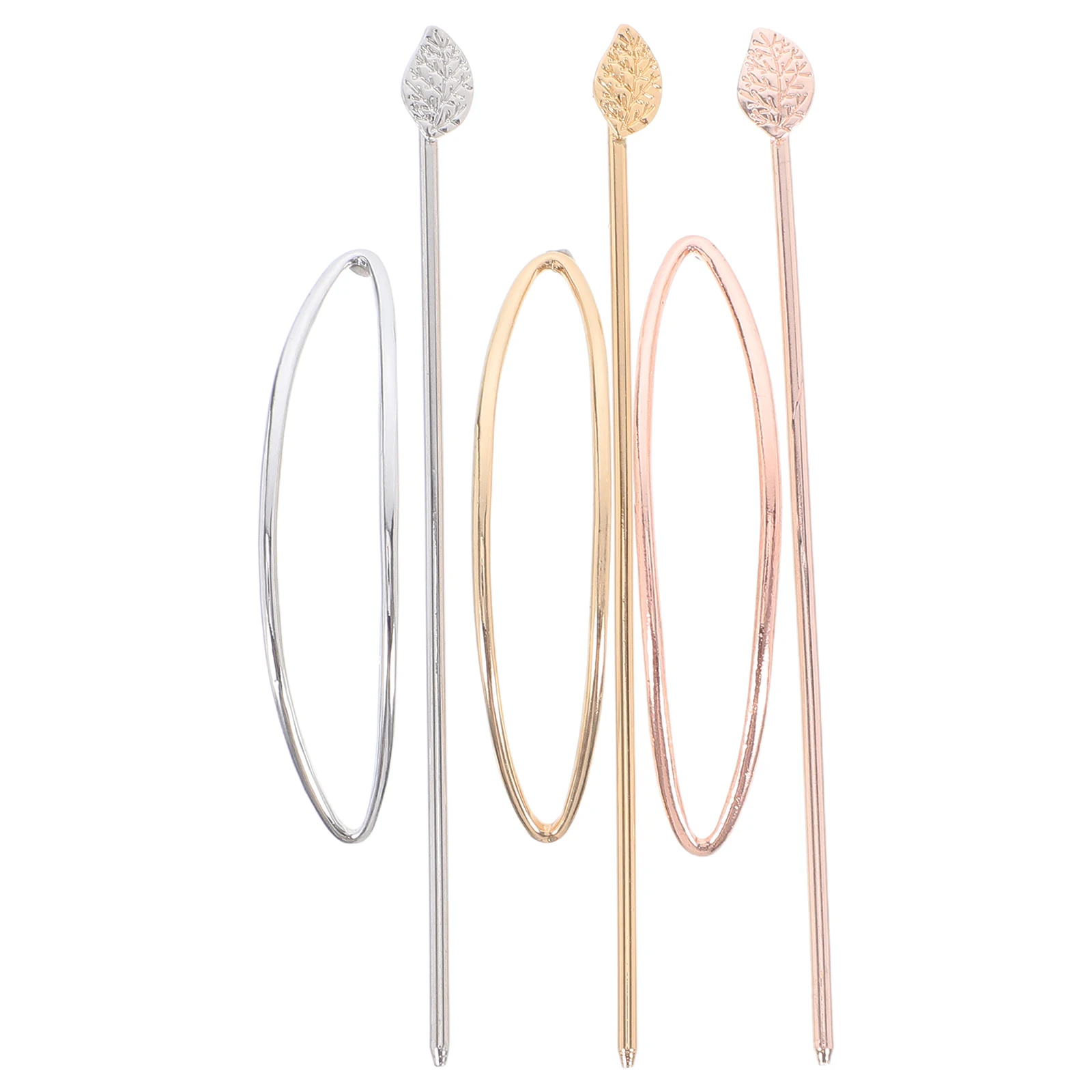

3pcs Hair Stick Pins Hollow Out Oval Metal Hairclip Bridal Accessories Women Gold Buns Barrette Casual Party Wedding Gifts Hair