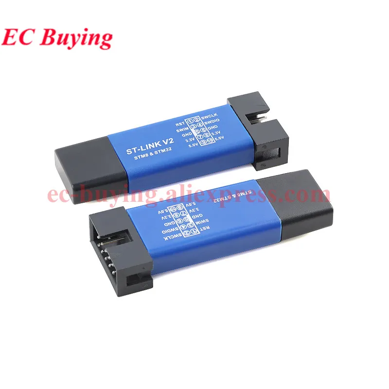 1-5Pcs STM8/STM32 에뮬레이터 프로그래머 Stlink 다운로더 버너 디버거 호환 ST-LINK V2 STVD STVP IAR 5V 3.3V 전원 공급 장치
