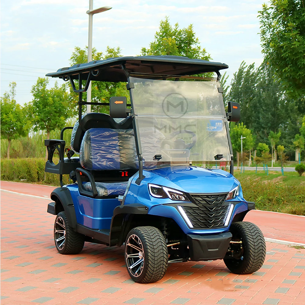 2024 New 5000w 60v150AH Lithium Battery Adult 4-Seater Electric Scooter with Golf Bag Holder/Turf Tire Mini Golf Cart