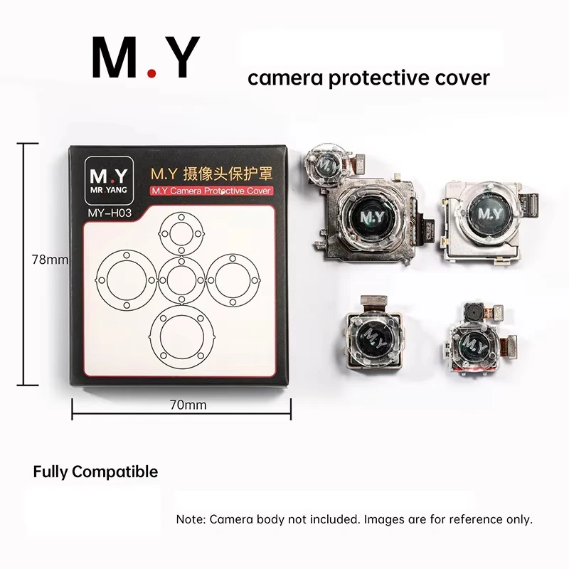 

YCS MY-H03 5in1 Camera Lens Protective Cover Set for iPhone Android Dustproof Anti-Misoperation Soldering Repair Shield Cover